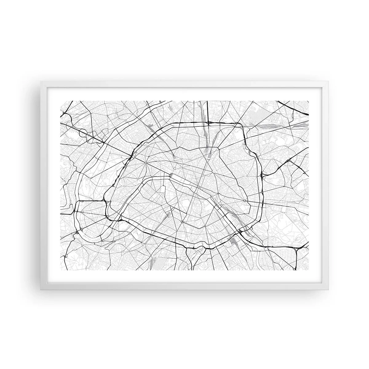 Plakat i hvid ramme - Paris' blomst - 70x50 cm