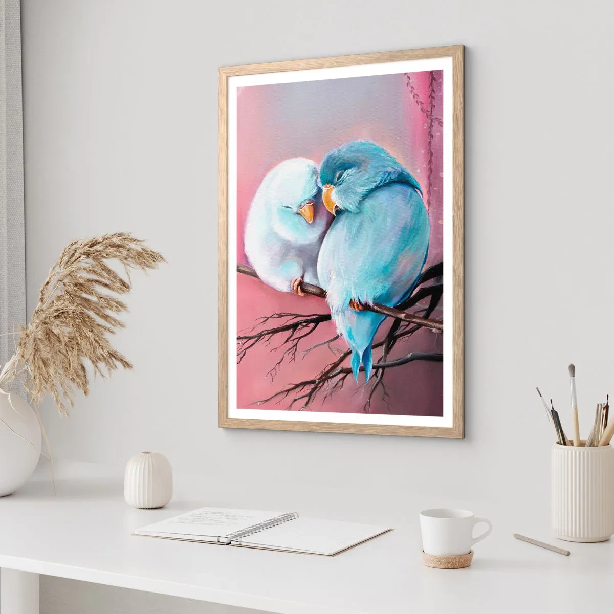 Plakat i ramme af lyst egetræ - Hvad er der at tilføje?.... - 40x50 cm