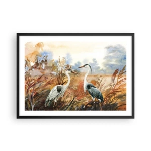 Plakat i sort ramme - Hvor skal vi hen om efteråret? - 70x50 cm