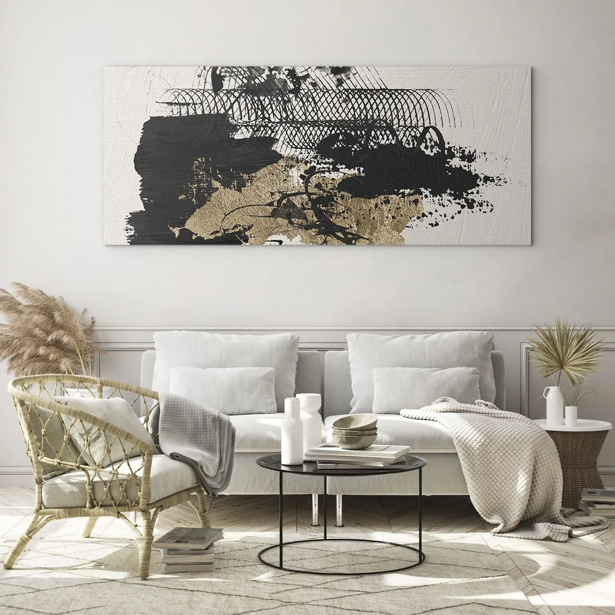Billede på glas - Komposition med lidenskab - 100x40 cm