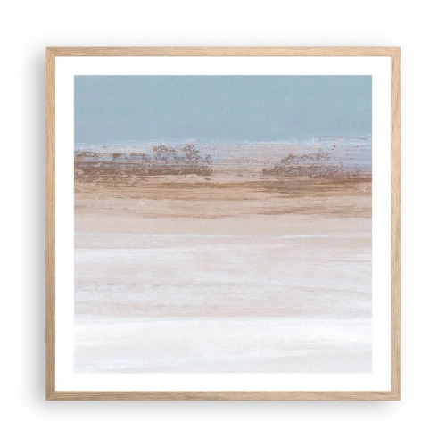 Plakat i ramme af lyst egetræ - Tvetydigt landskab - 60x60 cm