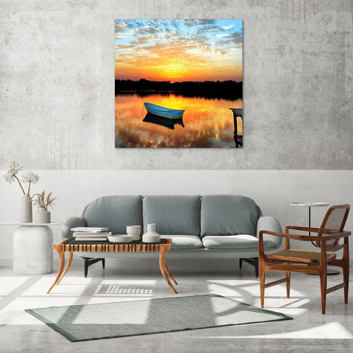 Billede på glas - Se, lyt, meditér - 50x50 cm