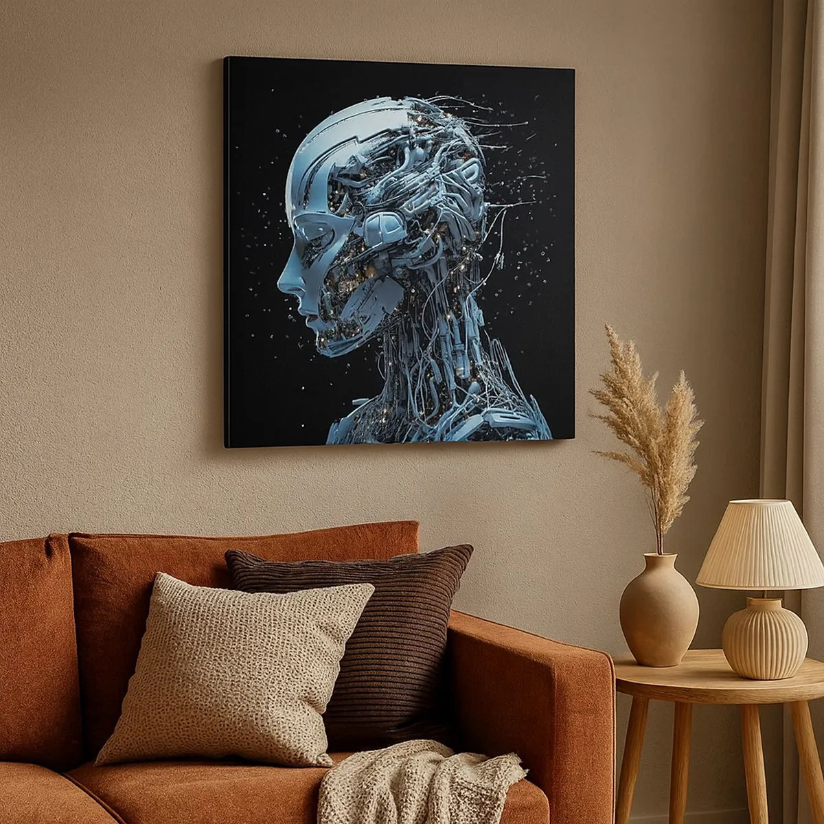 Lærredstryk - Billede på lærred - Teknologi er en kvinde - 30x30 cm