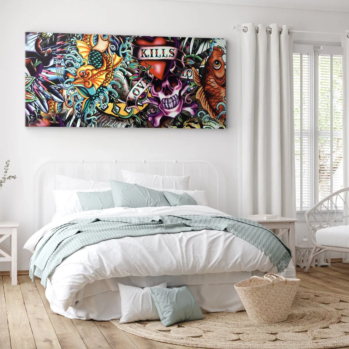 Lærredstryk - Billede på lærred - En tatovørers drøm - 100x40 cm