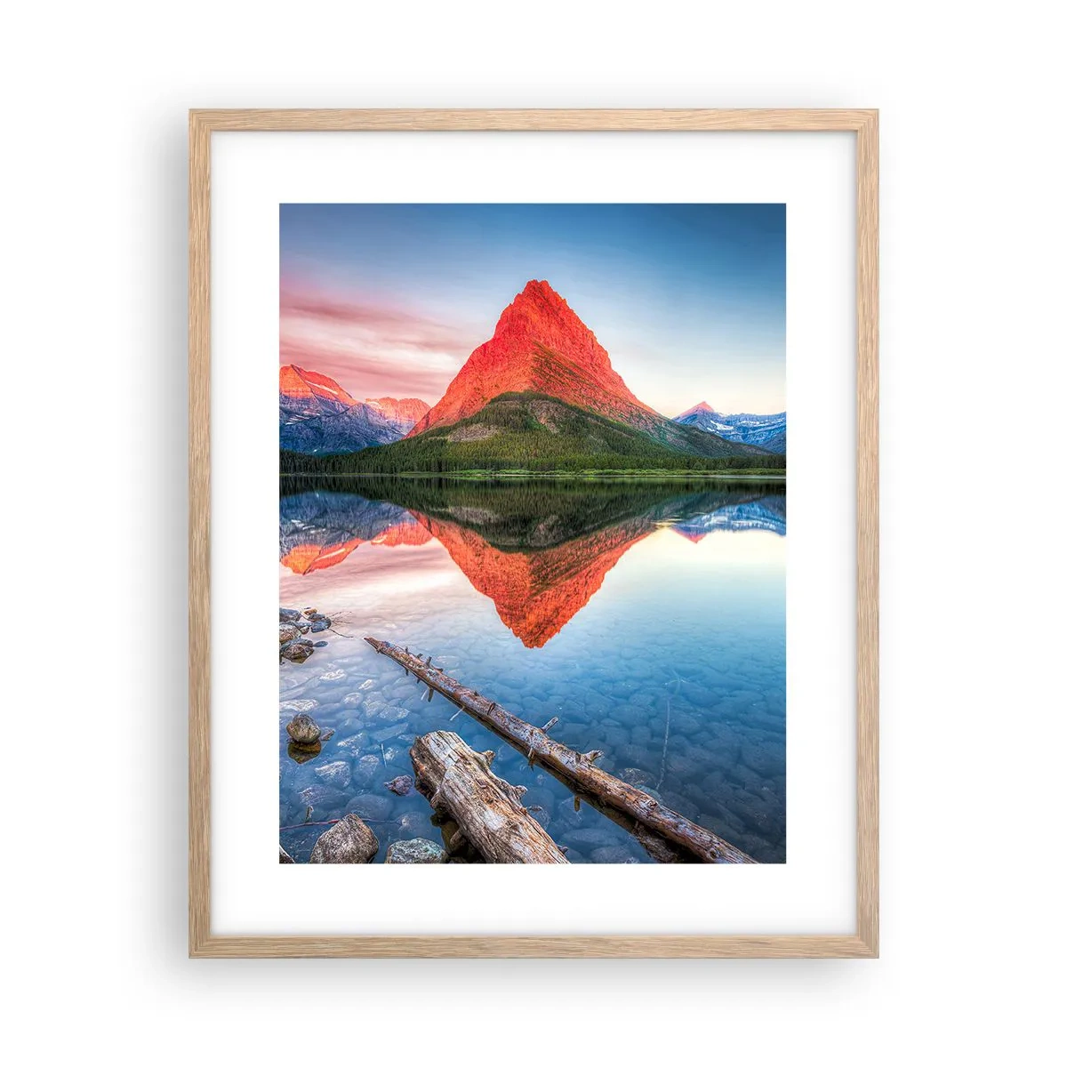 Plakat i ramme af lyst egetræ - Varme og kulde - 40x50 cm