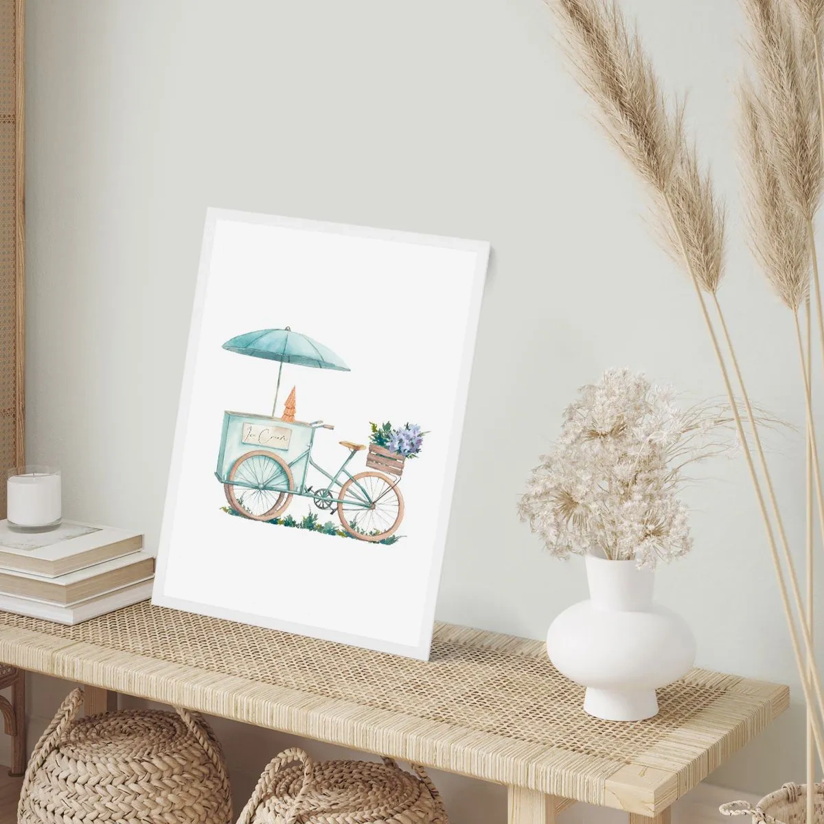 Plakat i hvid ramme - Sødt minde om sommeren - 30x40 cm