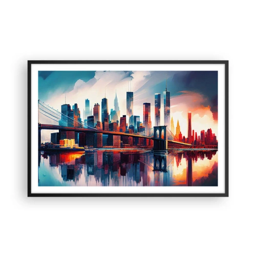 Plakat i sort ramme - Fænomenale New York - 91x61 cm