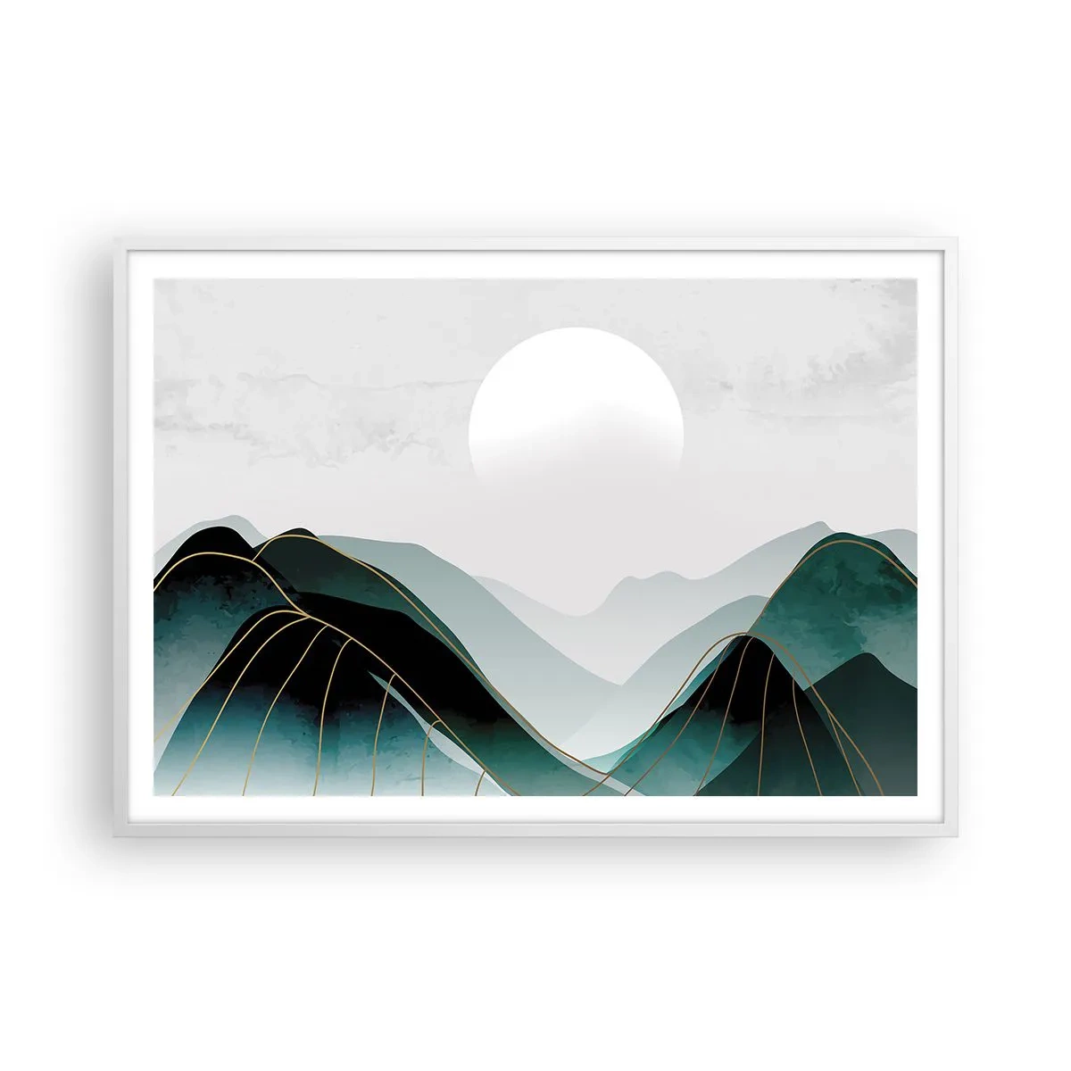 Plakat i hvid ramme - I fuld majestæt - 100x70 cm