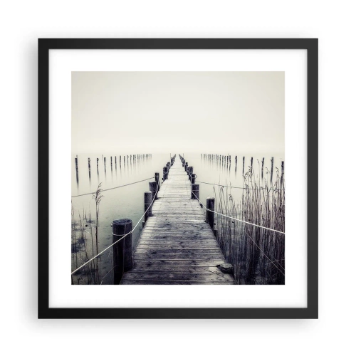 Plakat i sort ramme - Fordyb dig i fred - 40x40 cm