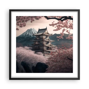 Plakat i sort ramme - Kirsebærblomsternes land - 50x50 cm