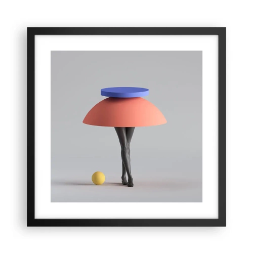 Plakat i sort ramme - Surrealistisk komposition - 40x40 cm