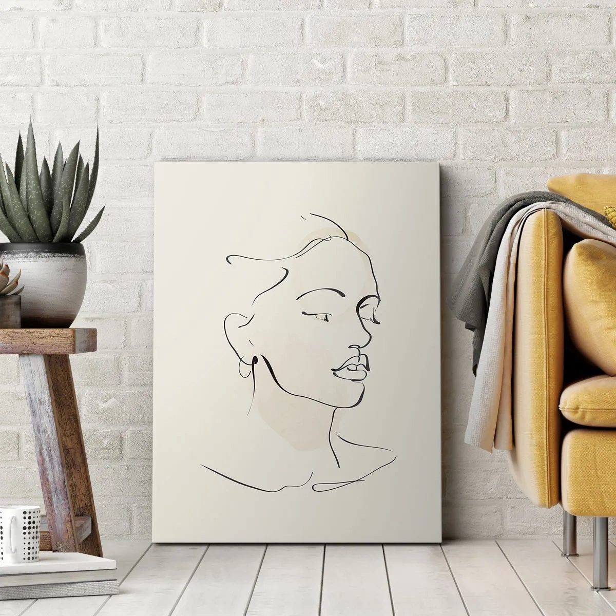 Lærredstryk - Billede på lærred - En bestemt linje - 45x80 cm