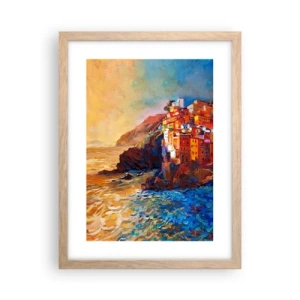 Plakat i ramme af lyst egetræ - Italiensk atmosfære - 30x40 cm