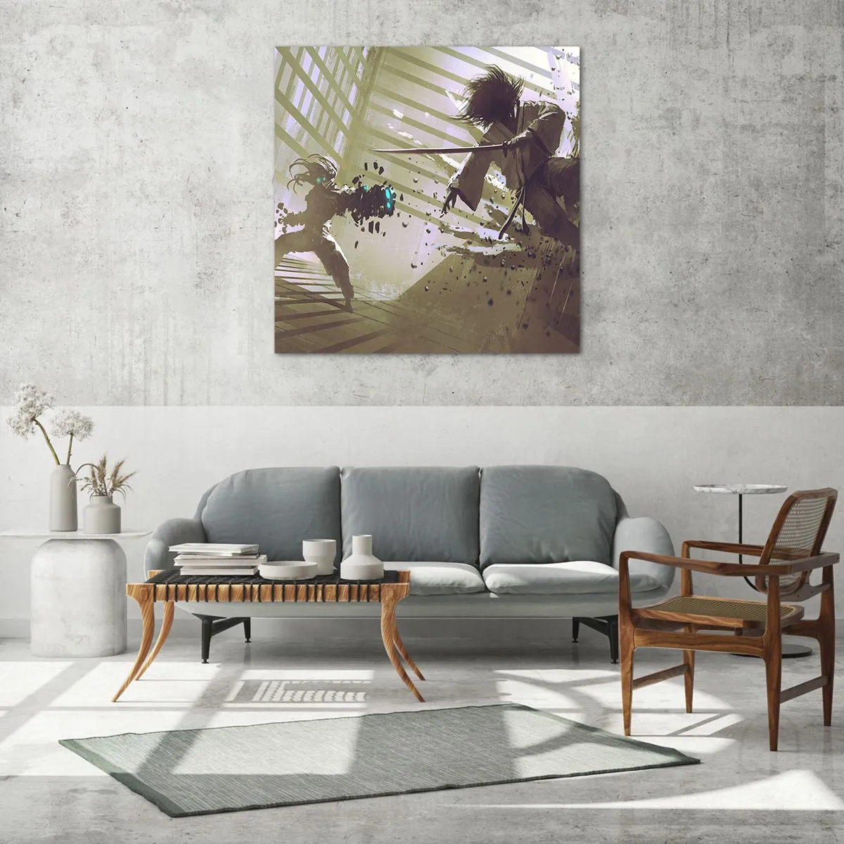 Billede på glas - Og du kan være en samurai - 30x30 cm