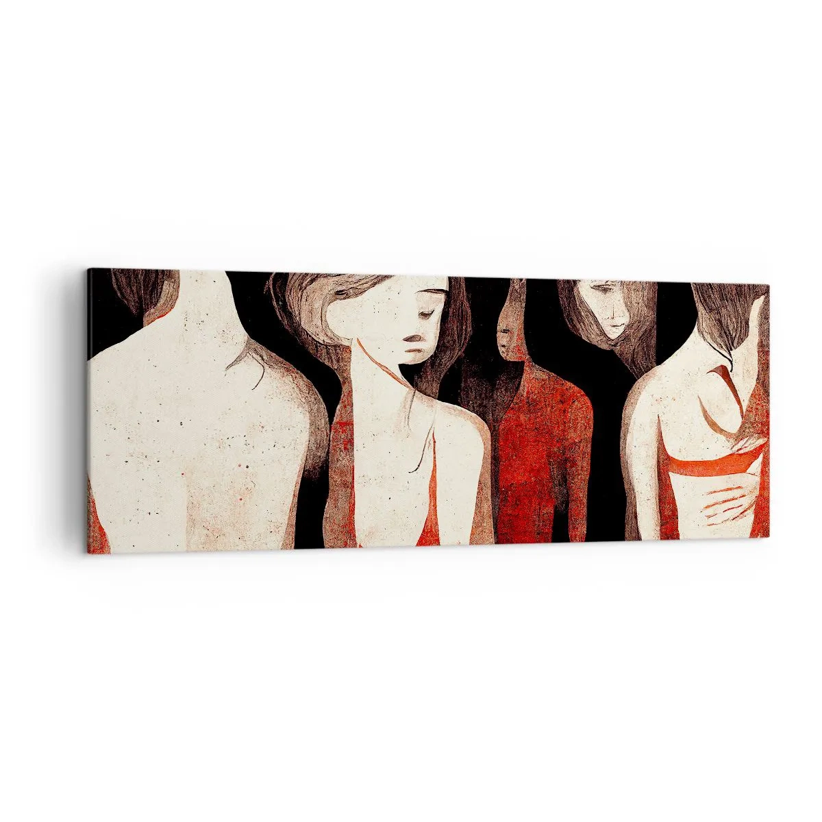 Lærredstryk - Billede på lærred - Mørkets madonnaer - 140x50 cm