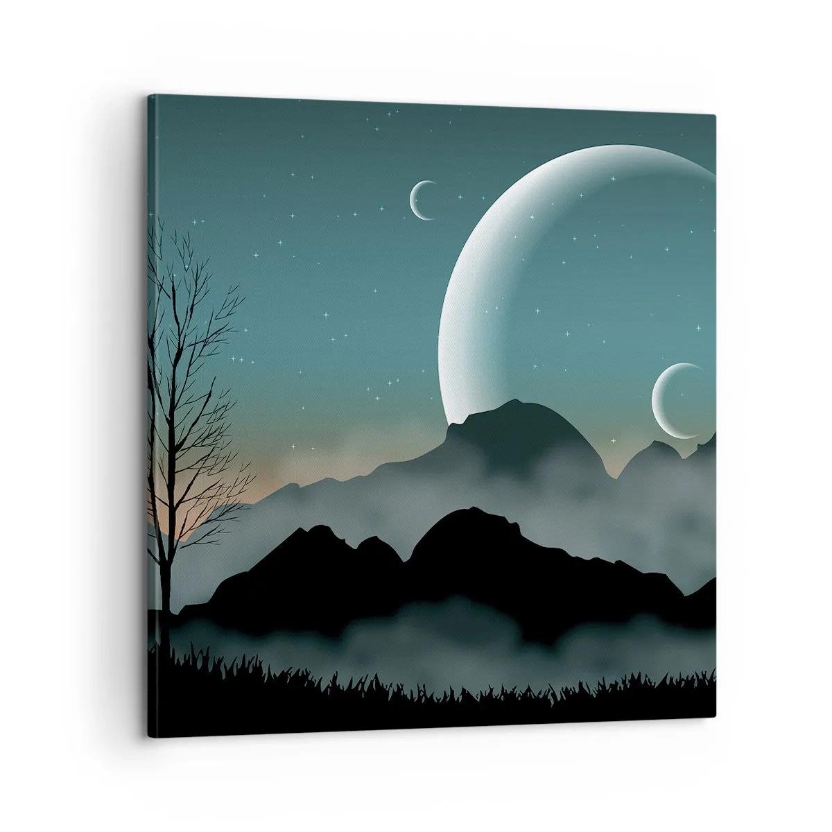 Lærredstryk - Billede på lærred - Karneval i den stjerneklare nat - 60x60 cm