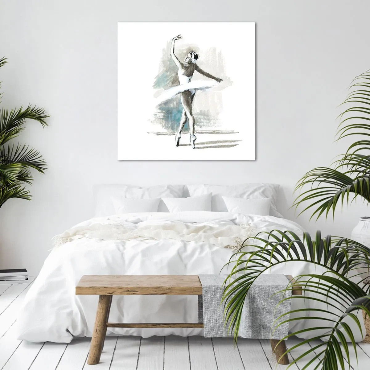 Lærredstryk - Billede på lærred - Fortryllet til en svane - 60x60 cm