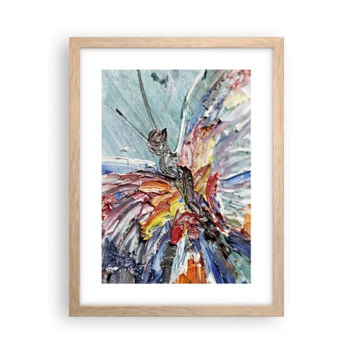 Plakat i ramme af lyst egetræ - Malet af naturen - 30x40 cm