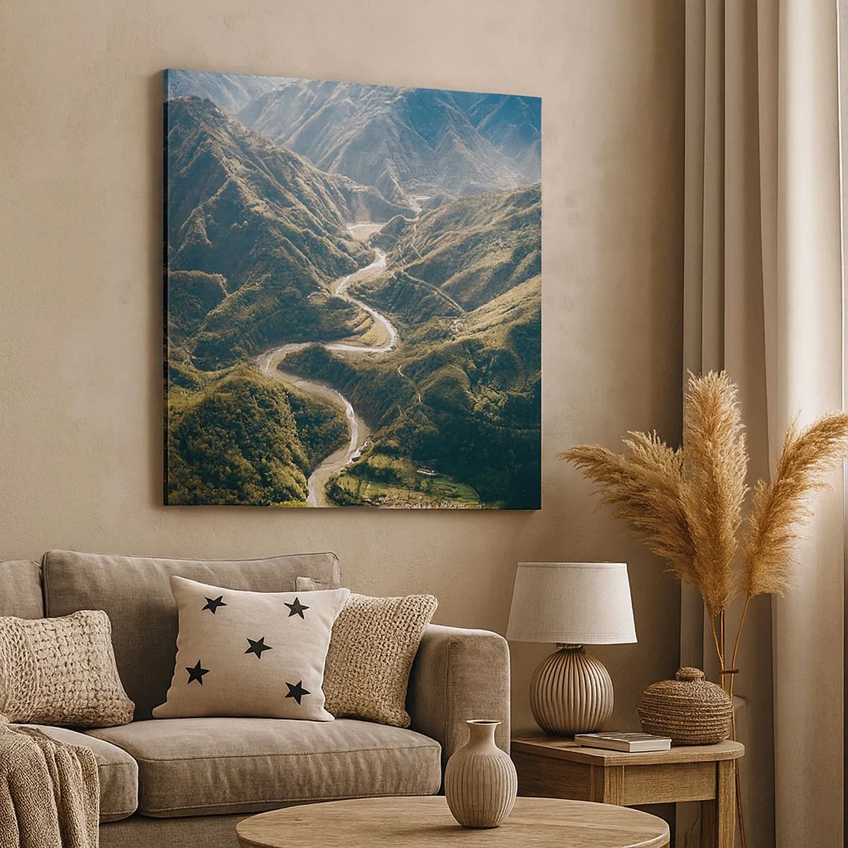 Lærredstryk - Billede på lærred - Direkte fra hjertet af bjergene - 30x30 cm