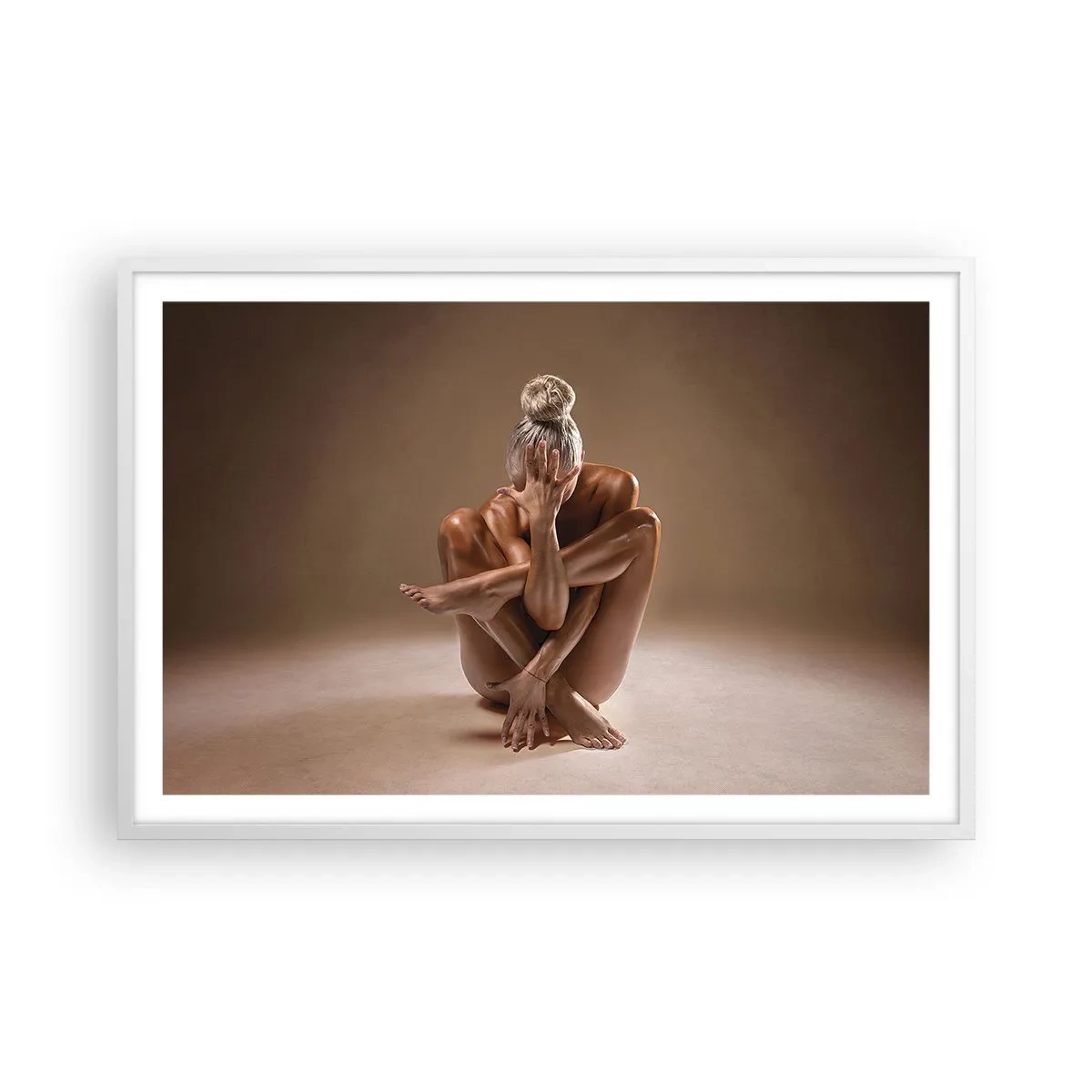 Plakat i hvid ramme - Enhed mellem krop og ånd - 91x61 cm