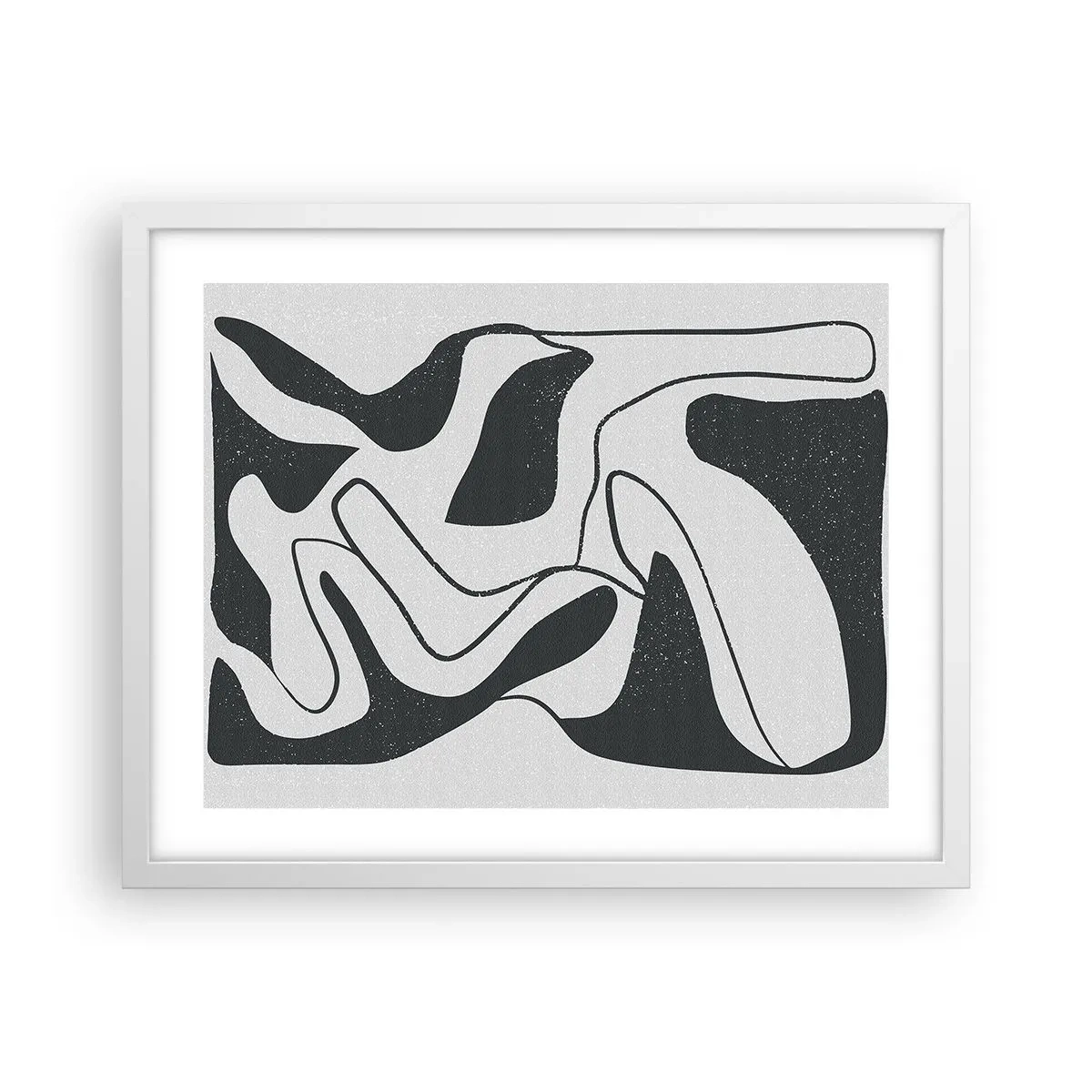Plakat i hvid ramme - Abstrakt leg i en labyrint - 50x40 cm