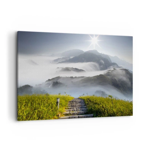 Lærredstryk - Billede på lærred - Stadig op mod skyerne - 120x80 cm