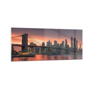 Billede på glas - Sænket i lilla stilhed - 100x40 cm