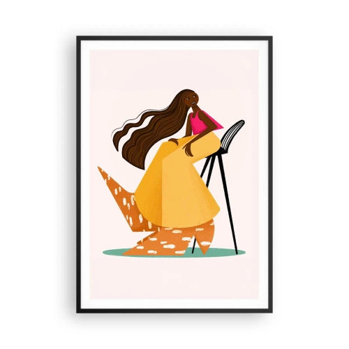 Plakat i sort ramme - Mode er også sjovt - 70x100 cm