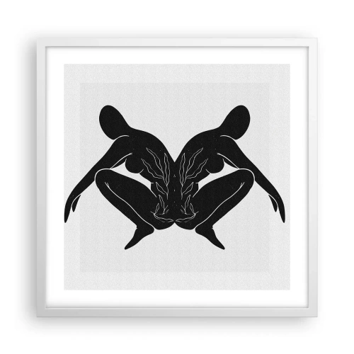 Plakat i hvid ramme - En delt sjæl - 50x50 cm