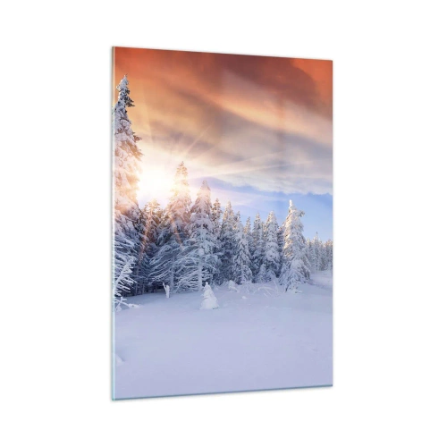 Billede på glas - Et snedækket naturspektakel - 50x70 cm