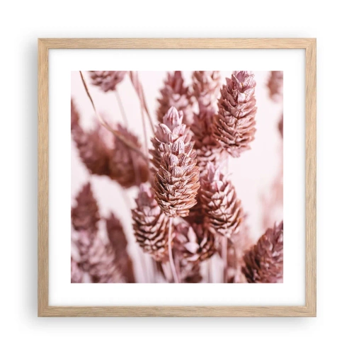 Plakat i ramme af lyst egetræ - Tilsyneladende ubemærket - 40x40 cm