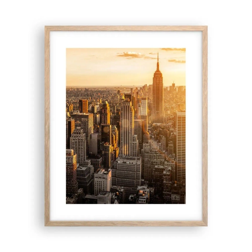 Plakat i ramme af lyst egetræ - At vokse i solen - 40x50 cm