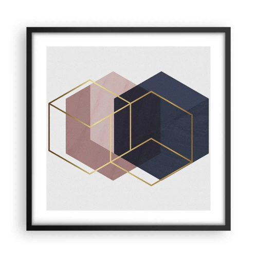 Plakat i sort ramme - Styrken ved enkelhed - 50x50 cm