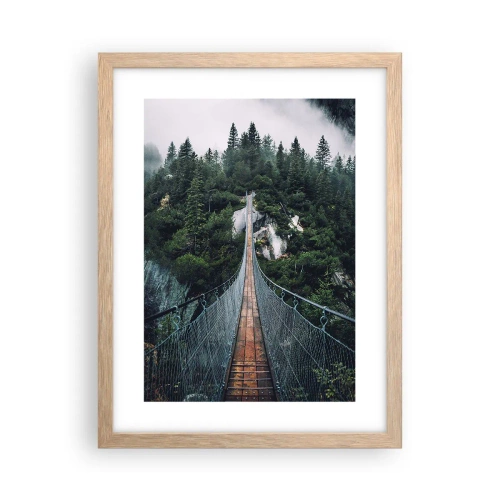 Plakat i ramme af lyst egetræ - Kun for ørne - 30x40 cm