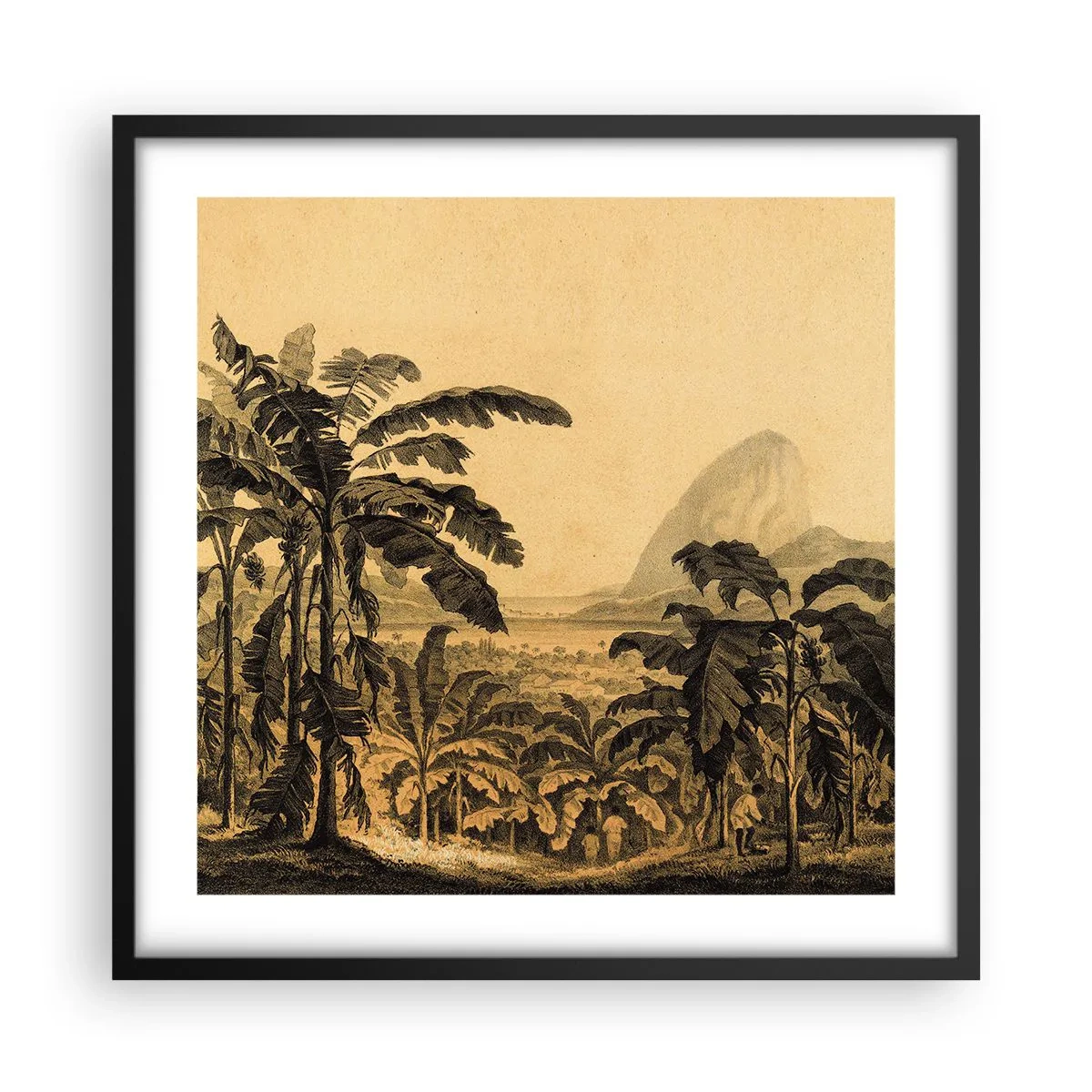 Plakat i sort ramme - I en kolonial atmosfære - 50x50 cm