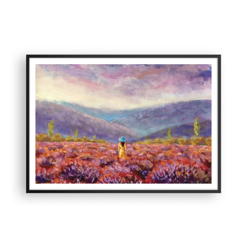 Plakat i sort ramme - I en verden af lavendel - 100x70 cm