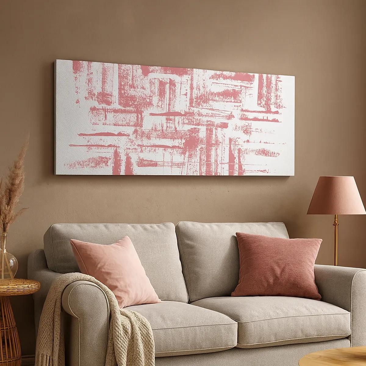 Lærredstryk - Billede på lærred - Rød by - 30x30 cm