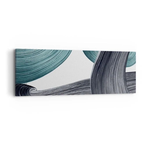 Lærredstryk - Billede på lærred - Smaragdgrønne og sorte stier - 90x30 cm