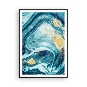 Plakat i sort ramme - Blå boblebad - 70x100 cm