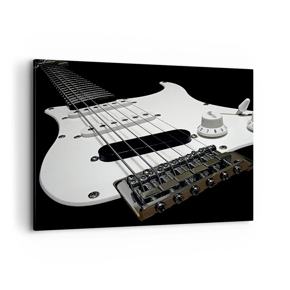 Lærredstryk - Billede på lærred - Lyd skjult i hvidt - 100x70 cm