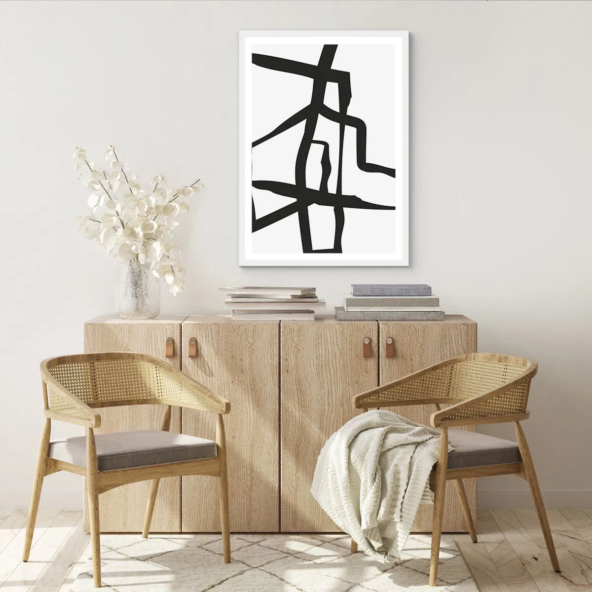 Plakat i hvid ramme - Sort og hvid konstruktion - 61x91 cm