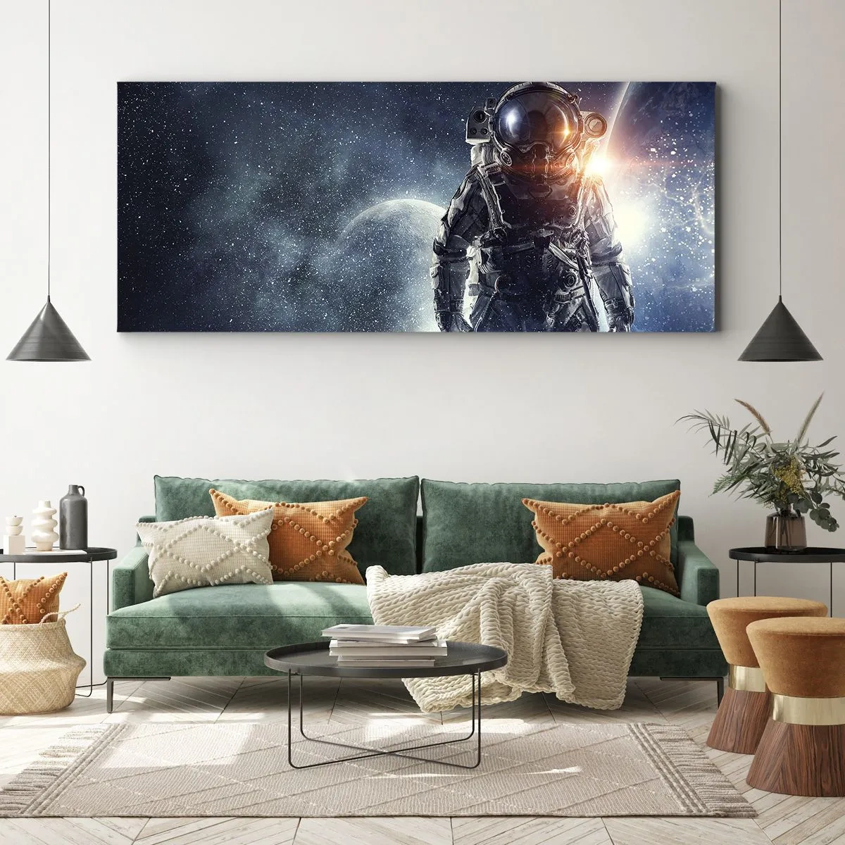 Lærredstryk - Billede på lærred - Et kosmisk eventyr - 100x40 cm
