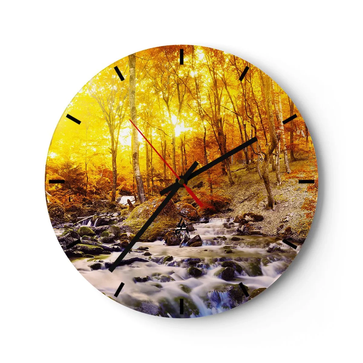 Vægur, Uret - Sten indfattet i guld og platin - 40x40 cm