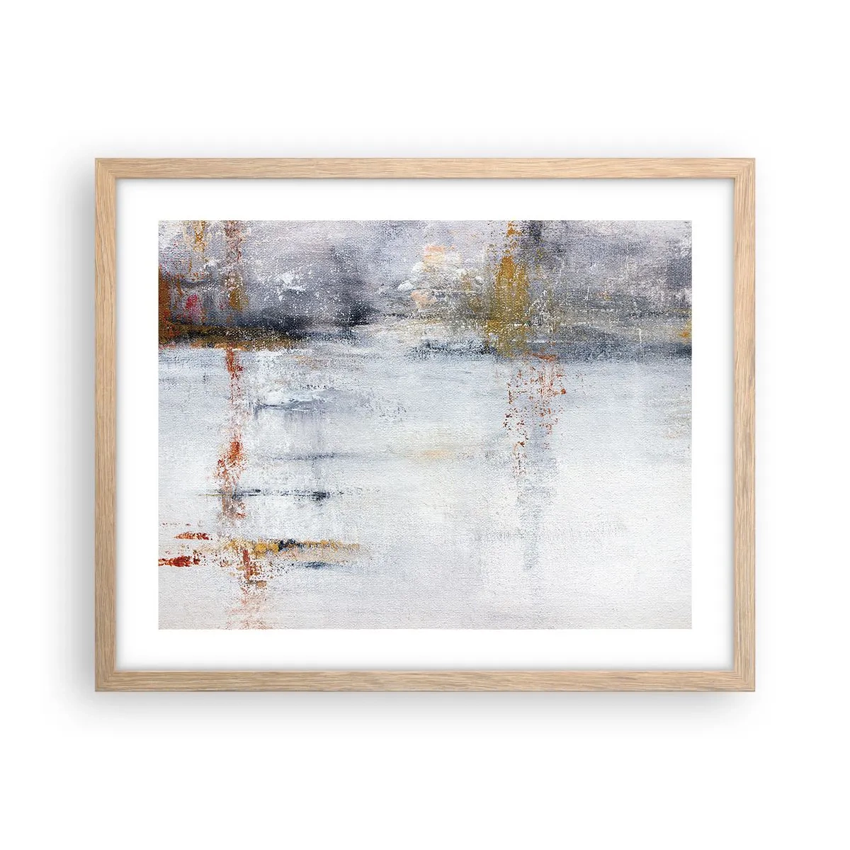 Plakat i ramme af lyst egetræ - Bag lufttæppet - 50x40 cm