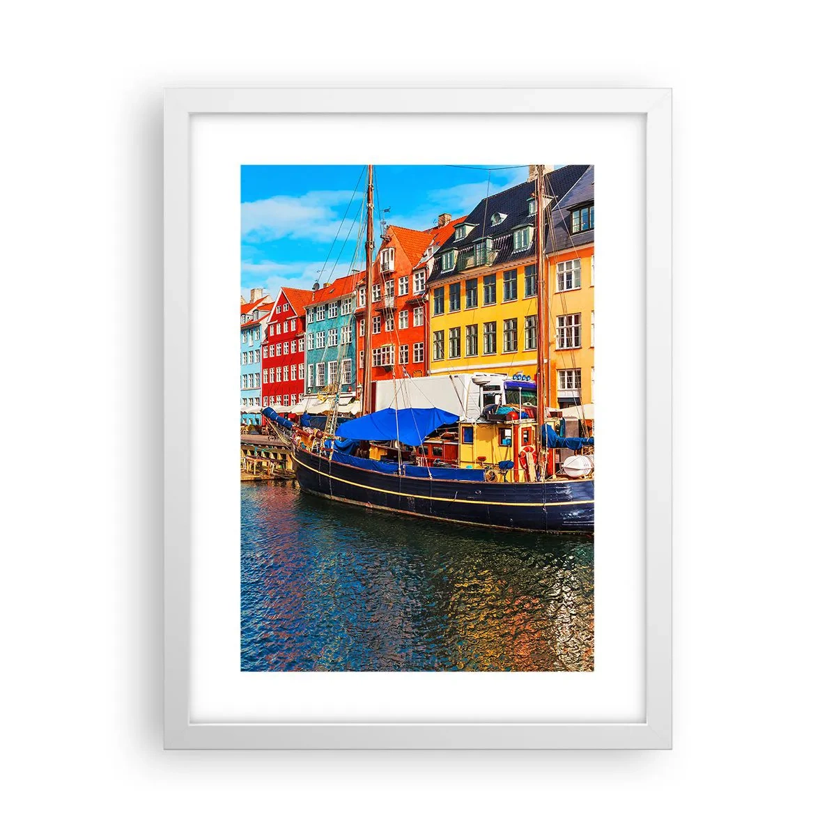 Plakat i hvid ramme - Glædelig kaj - 30x40 cm