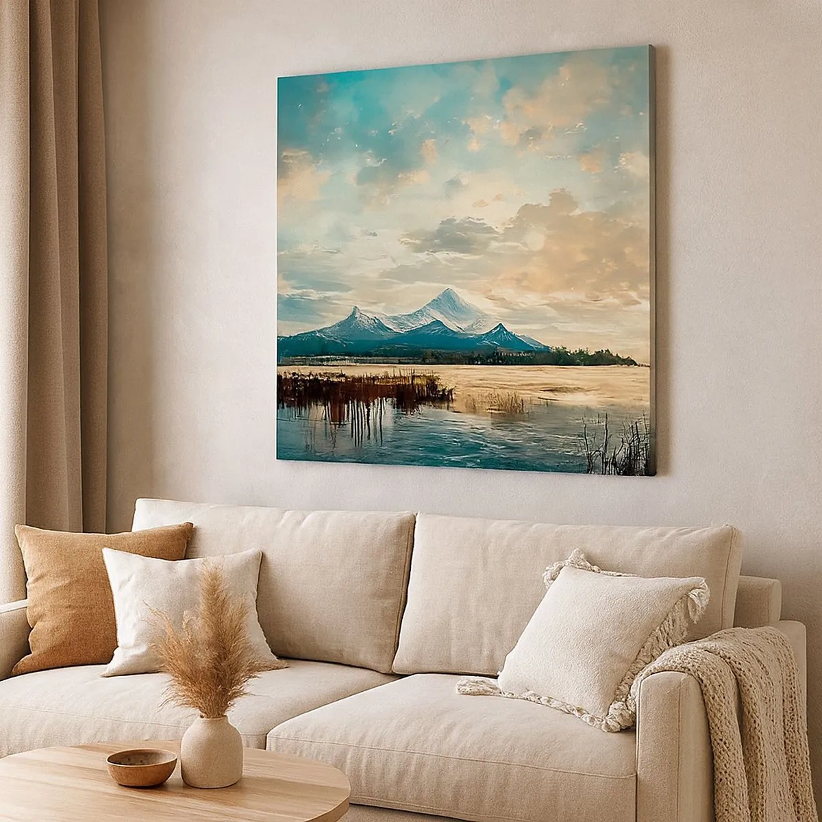 Lærredstryk - Billede på lærred - Under himlens beskyttelse - 30x30 cm