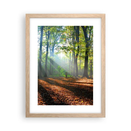 Plakat i ramme af lyst egetræ - Lys og skygger - 30x40 cm