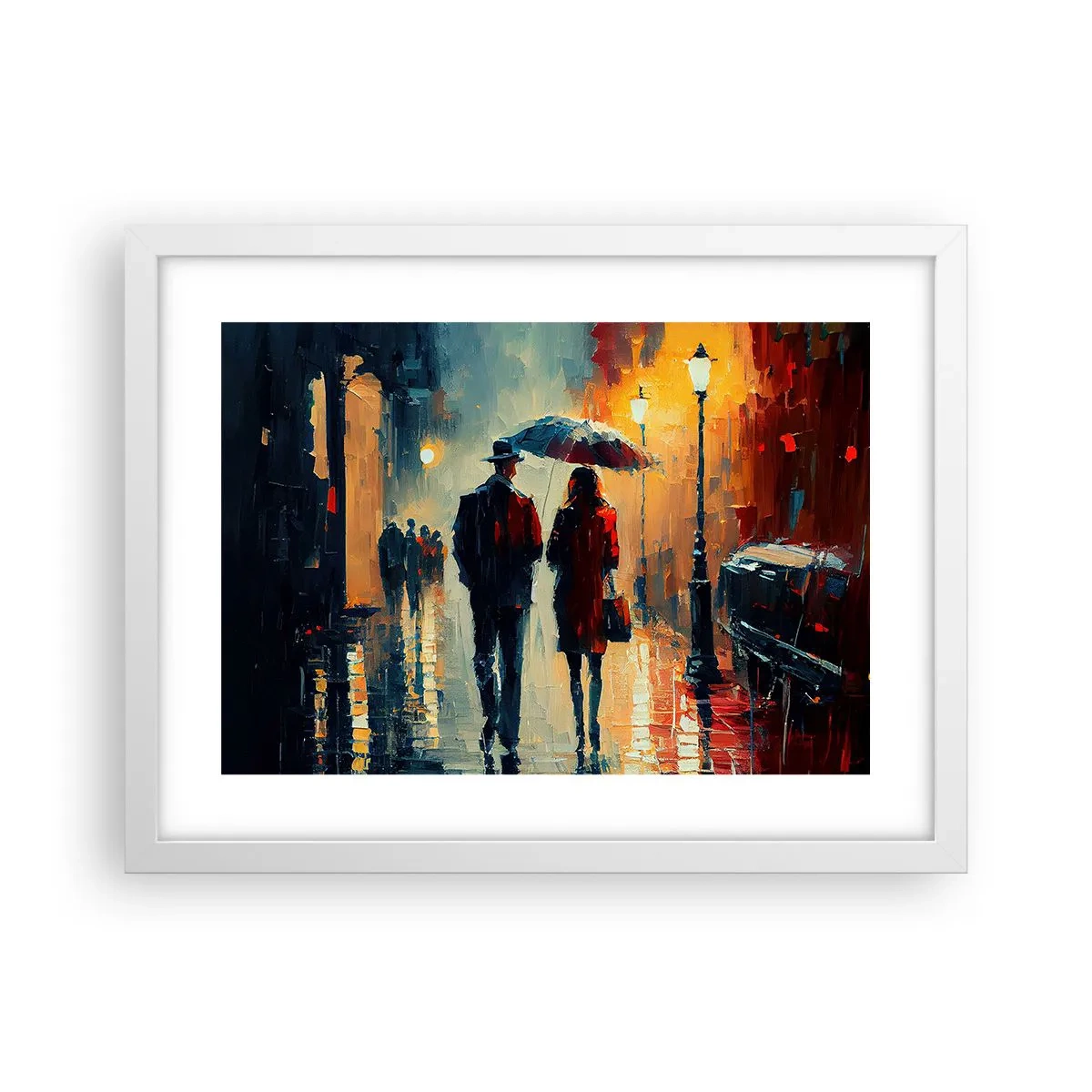 Plakat i hvid ramme - Urban kærlighedshistorie - 40x30 cm