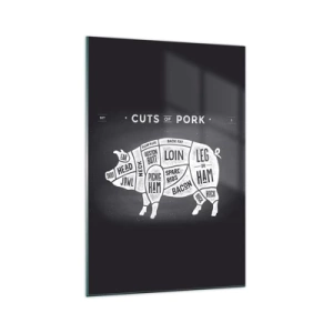 Billede på glas - Slagterens grundbog - 70x100 cm