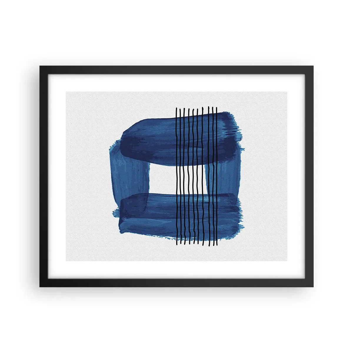 Plakat i sort ramme - Blå-sort sammensætning - 50x40 cm